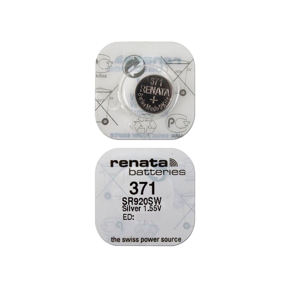 Renata 371 1.55v Watch Cell Batteries SR920SW Mercury Free Silver Oxide  Swiss