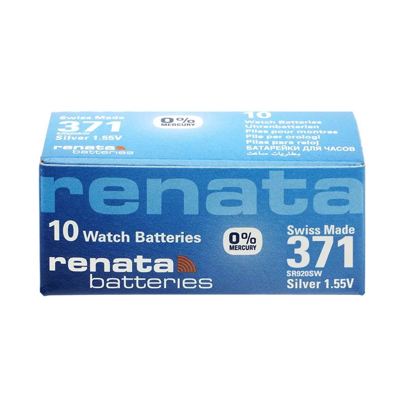 Renata 371 Battery (SR920SW) Silver Oxide 1.55V – Pack of 10