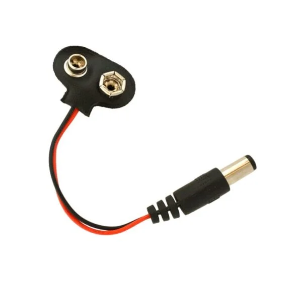 9V Battery Clip to DC Jack Male