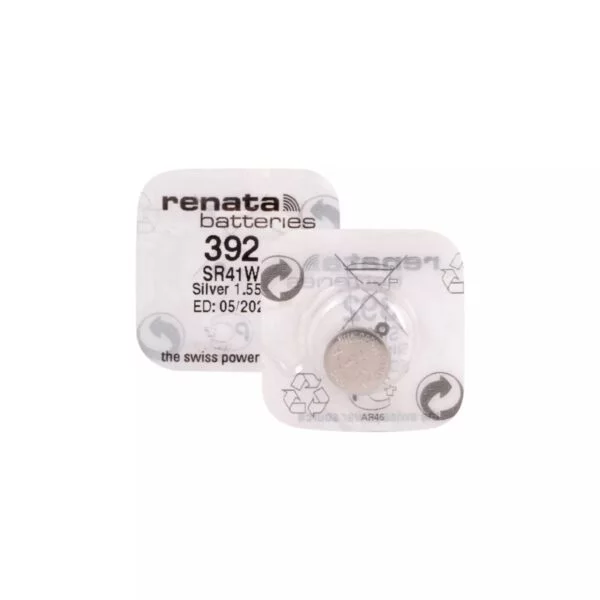 ⁦Renata 392 Battery (SR41W) Silver Oxide 1.55V – Pack of 10⁩ - الصورة ⁦3⁩