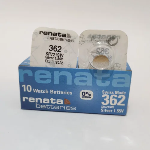 ⁦Renata 362 Battery (SR721SW) Silver Oxide 1.55V – Pack of 10⁩ - الصورة ⁦2⁩