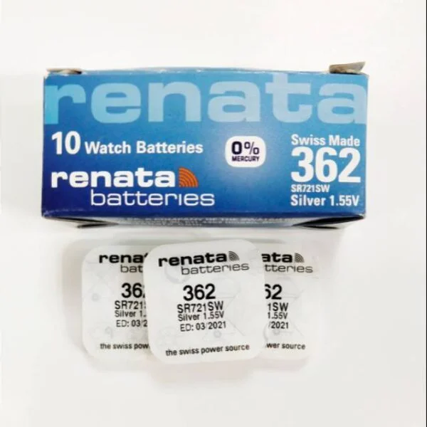 ⁦Renata 362 Battery (SR721SW) Silver Oxide 1.55V – Pack of 10⁩ - الصورة ⁦5⁩