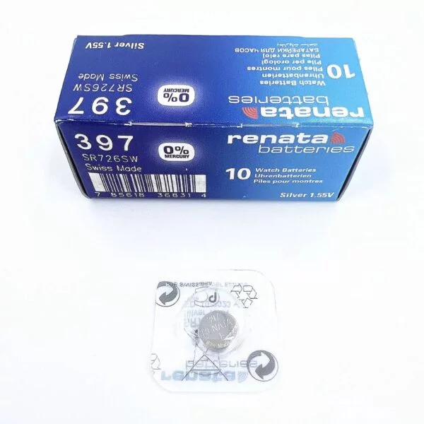 ⁦Renata 397 Battery (SR726SW) Silver Oxide 1.55V – Pack of 10⁩ - الصورة ⁦4⁩