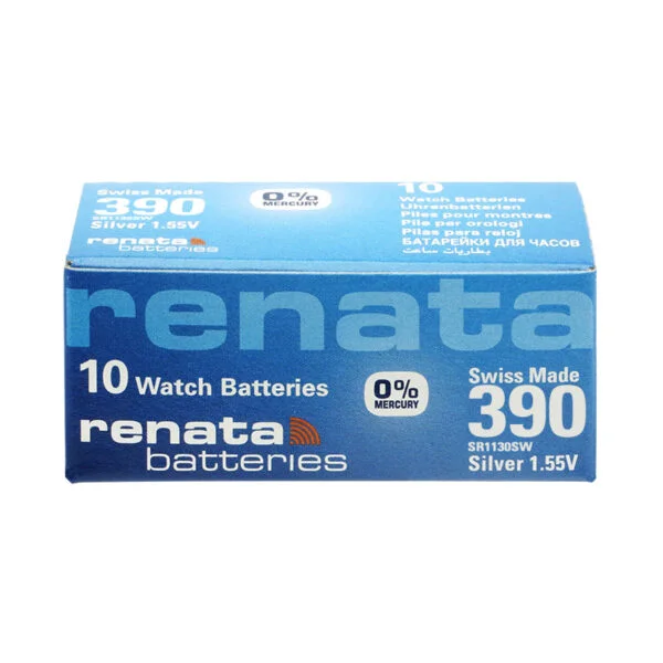 Renata 390 Battery (SR1130SW) Silver Oxide 1.55V – Pack of 10