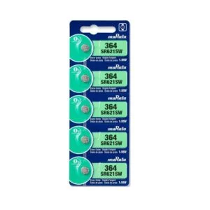 Murata 364 Battery (SR621SW) Silver Oxide 1.55V – Card of 5