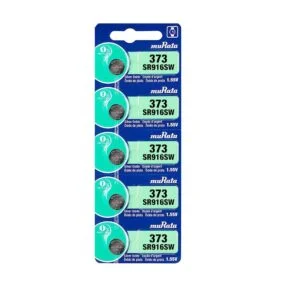 Murata 373 Battery (SR916SW) Silver Oxide 1.55V – Card of 5