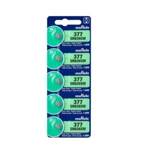 Murata 377 Battery (SR626SW) Silver Oxide 1.55V – Card of 5