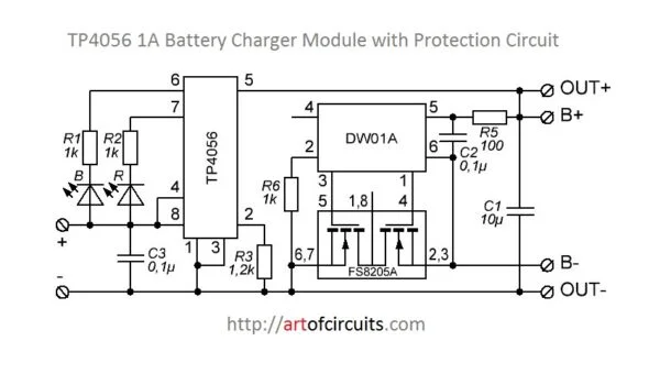 TP4056 Lithium Battery Charging Module Circuit